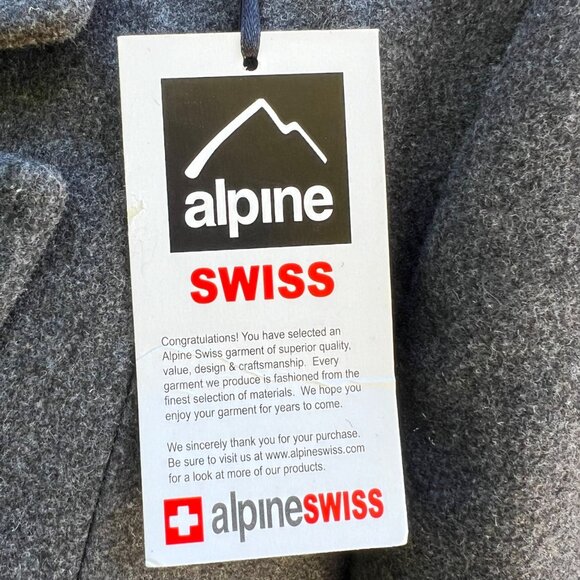 Alpine‎ Swiss Womens Gray Wool Blend Coat Double Breasted Long Overcoat 2XL - Picture 7 of 9